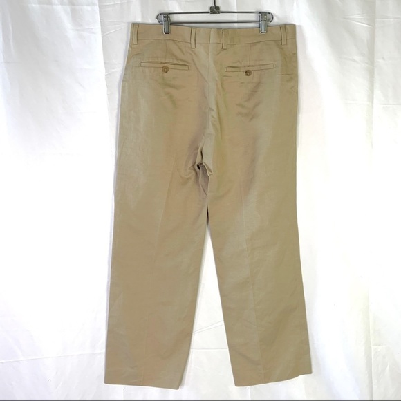 BANANA REPUBLIC  LINEN PANTS NEUTRAL TAN TROUSERS STRAIGHT LEG PLUS SIZE 34 / 30 - Picture 4 of 16